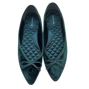Birdies The Goldfinch Green Velvet Flats, Women's 9.5, EUC